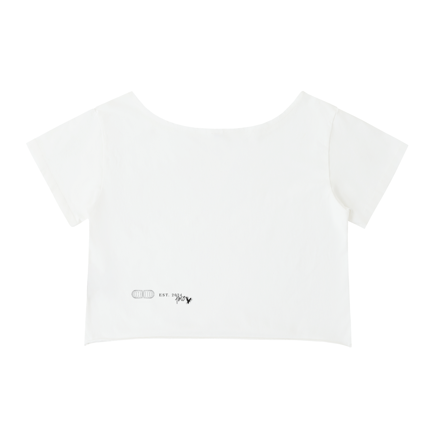 Off-Shoulder Pura Sacred Heart Rolled Hem Cotton T-Shirt