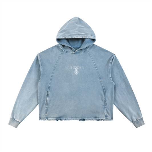 Sagrado Corazón—  
Vintage Washed Frayed-Hem Hoodie