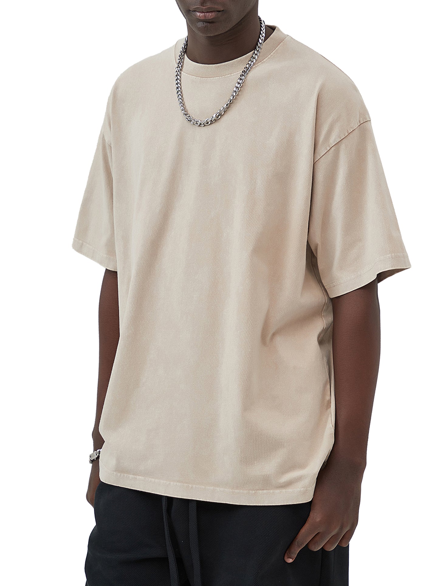 Pura Fallen Angel — Oversized Acid Wash Tee in Black