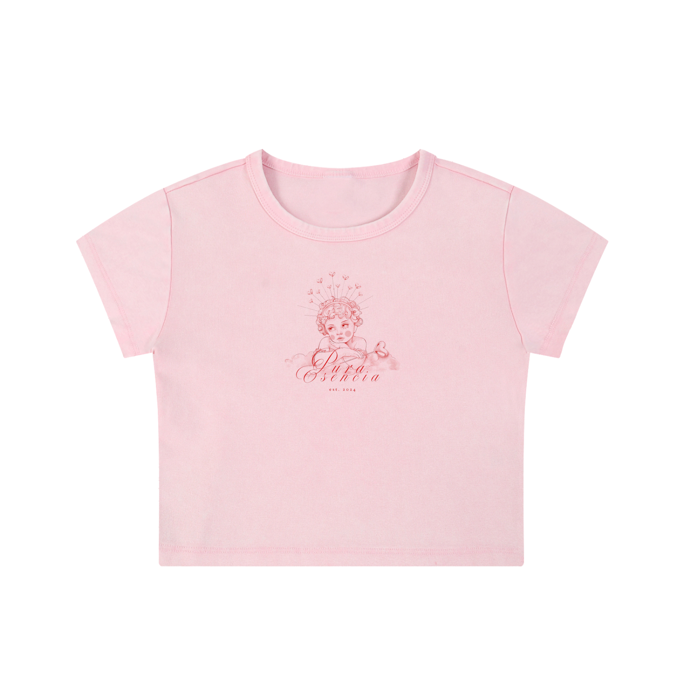 Angelita Pura — Snow Washed Pink Crop Top