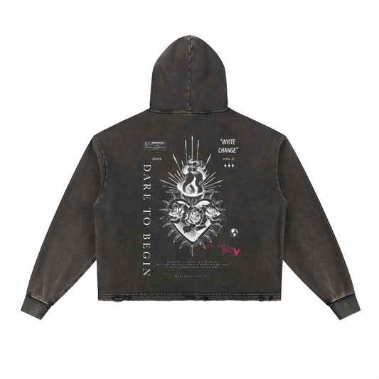 Sagrado Corazón—  
Vintage Washed Hoodie